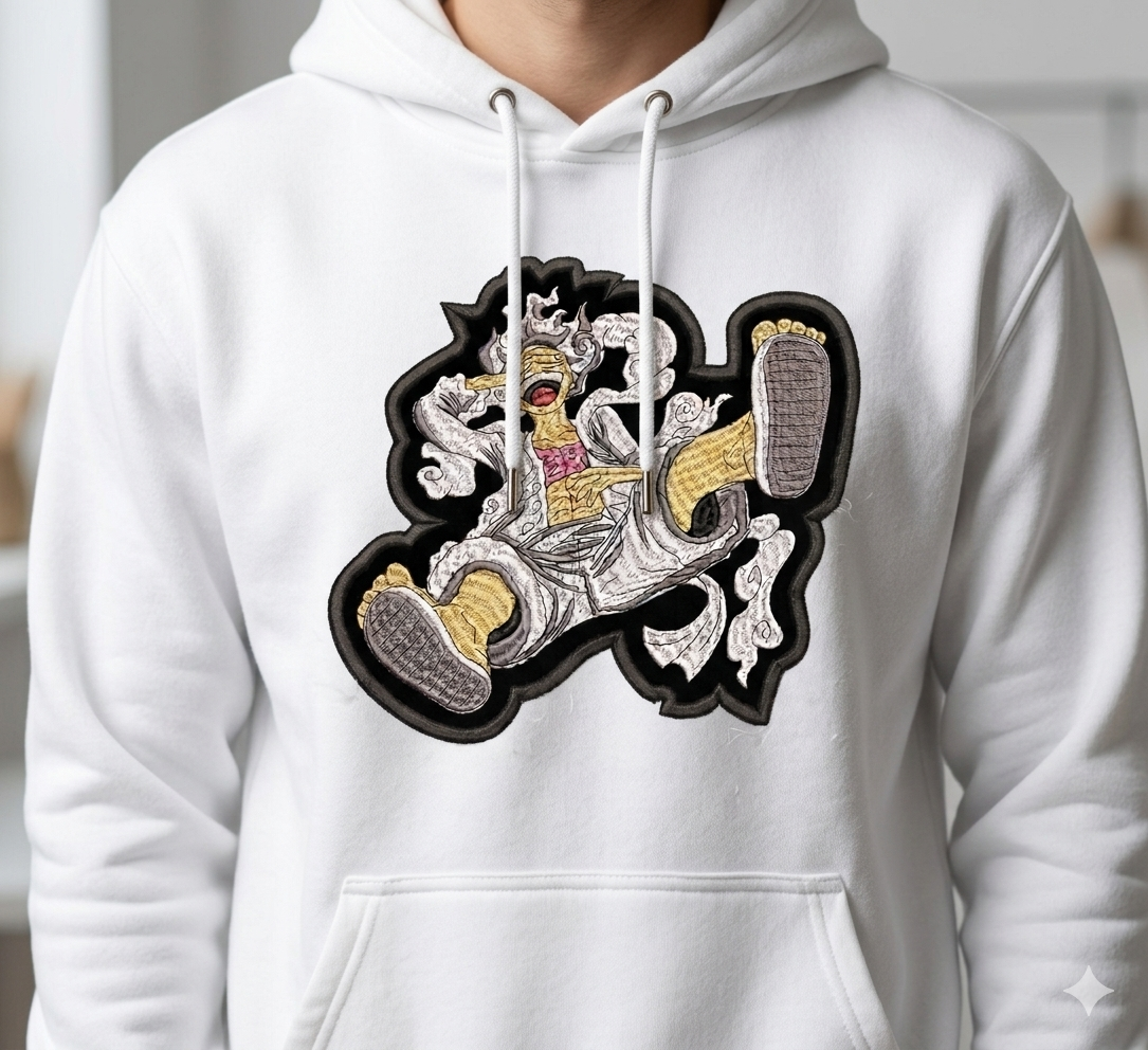 One Piece "Gear 5" Luffy Digital Embroidery Pattern