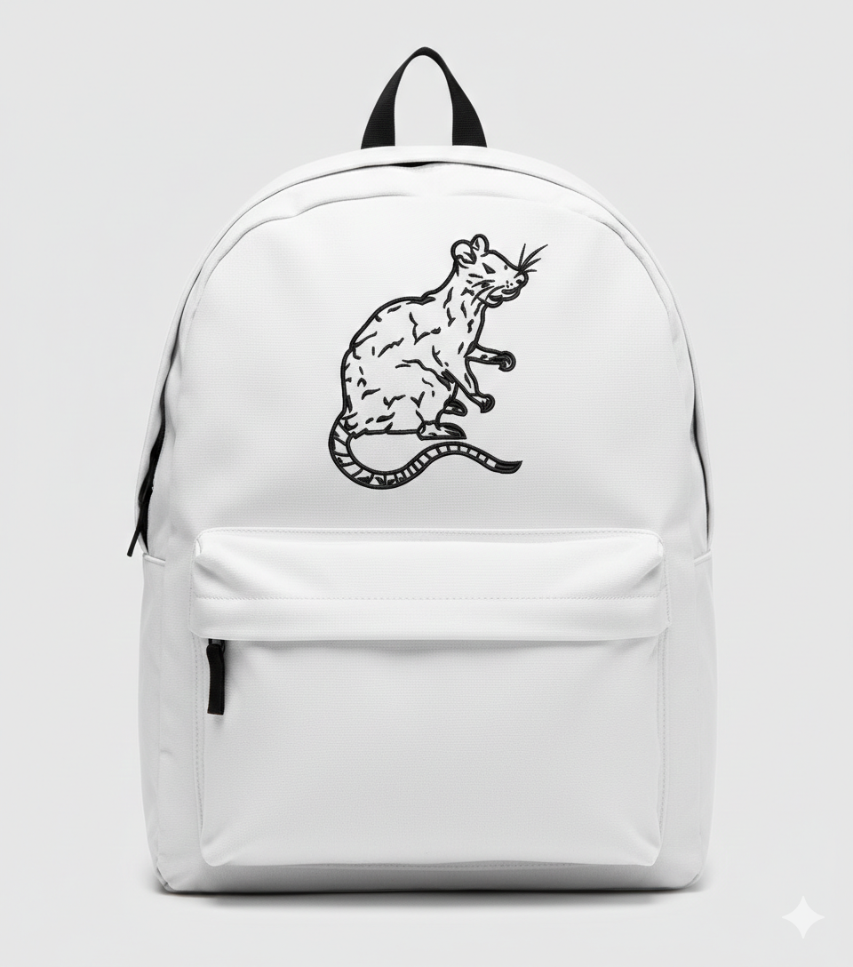 Rat Machine Embroidery Design, Rodent Line Art Embroidery File