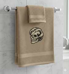 Horned Demon Skull Machine Embroidery Design, Gothic Biker Digital File