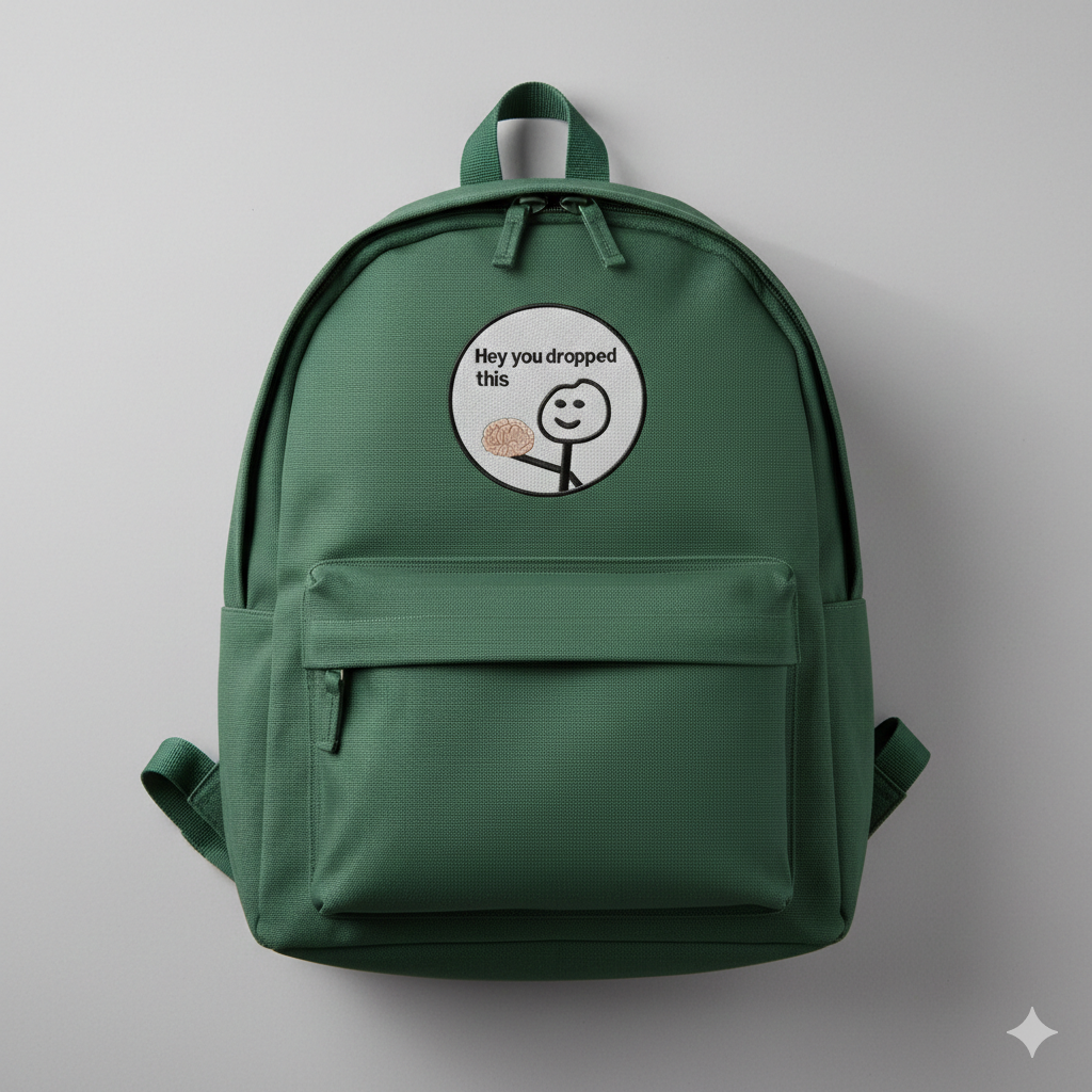 Funny Meme Embroidery Design, "Hey You Dropped This" Brain, 8 Sizes