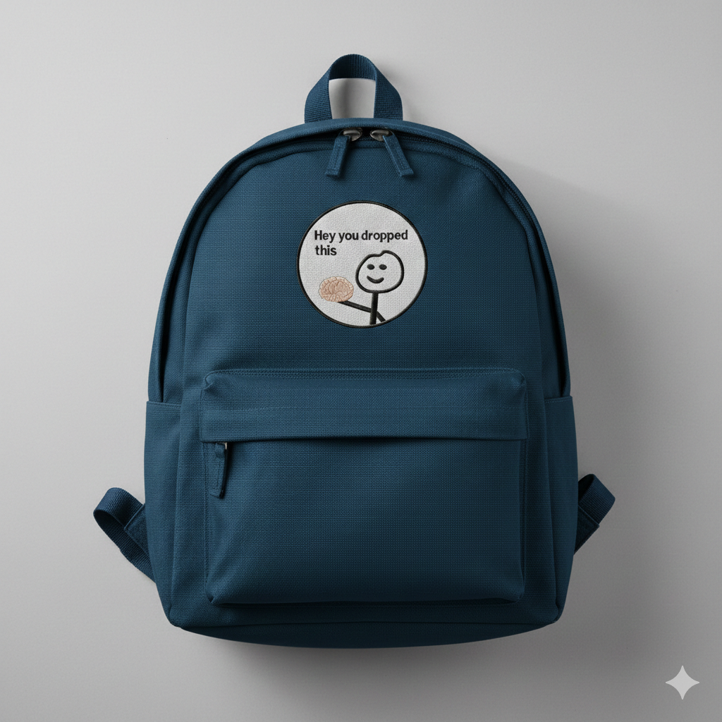 Funny Meme Embroidery Design, "Hey You Dropped This" Brain, 8 Sizes