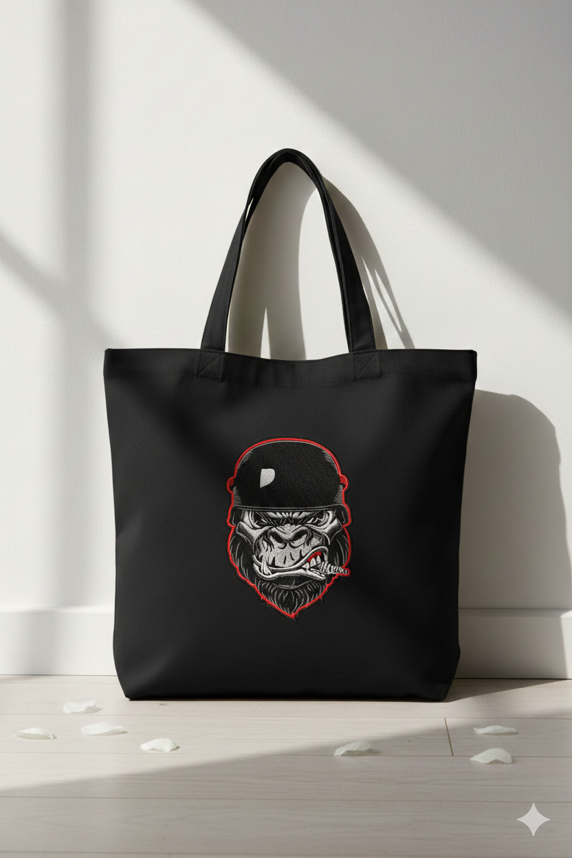 Tactical Gorilla Embroidery, Military Ape Machine Embroidery Design