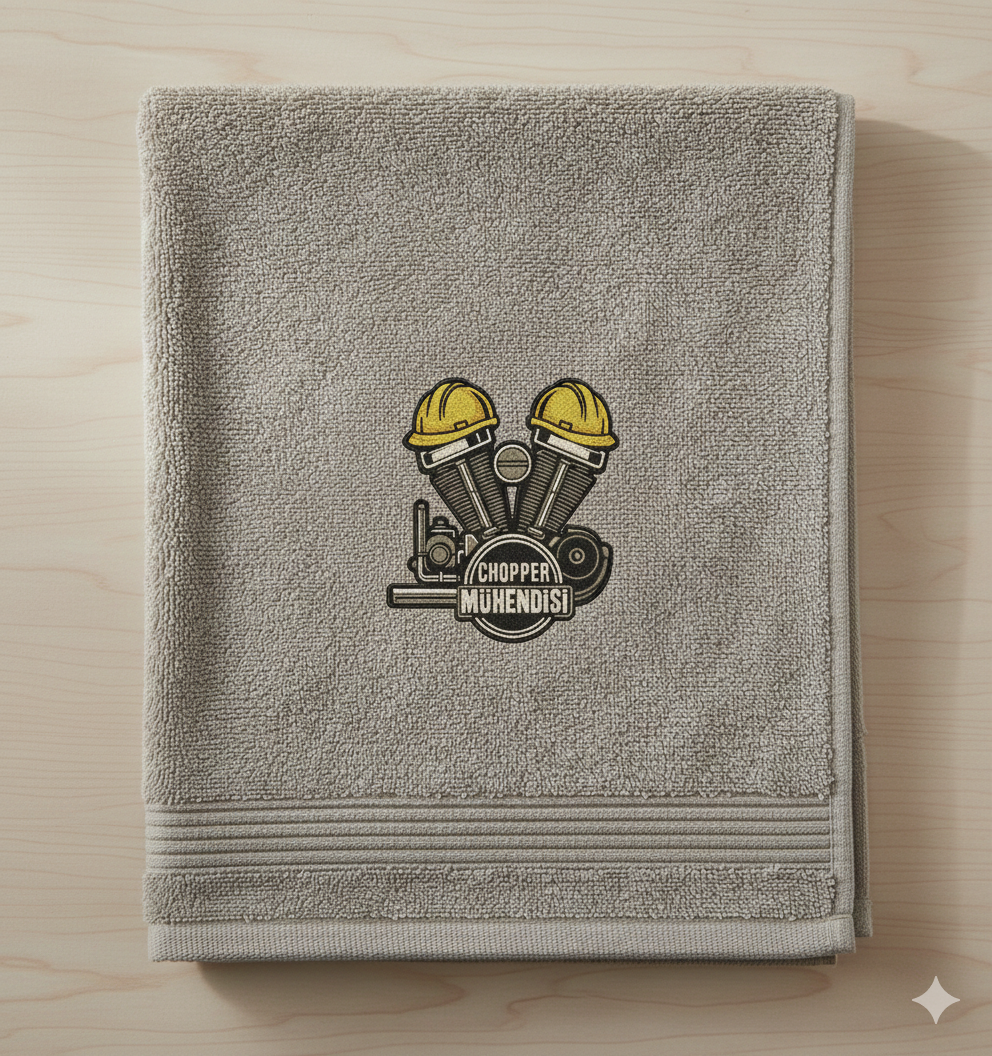 Chopper Engineer Embroidery Design, V-Twin Engine, 8 Sizes