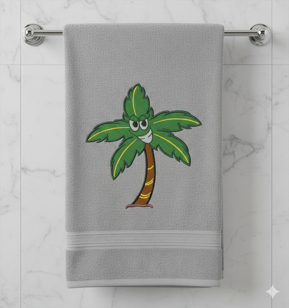 Palm Tree Embroidery Design, Cartoon Summer Machine File