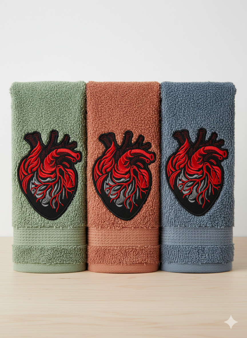Anatomical Heart Embroidery Design, Human Heart PES, 16 Sizes BX File