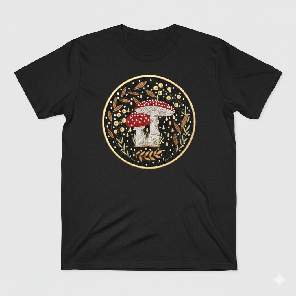 Mushroom Embroidery Design - Forest Fungi Machine File - 8 Sizes 8 Formats