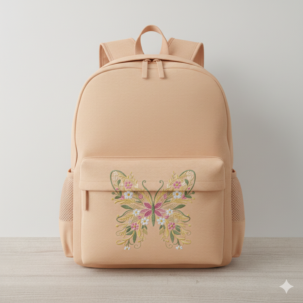 Floral Butterfly Machine Embroidery Design