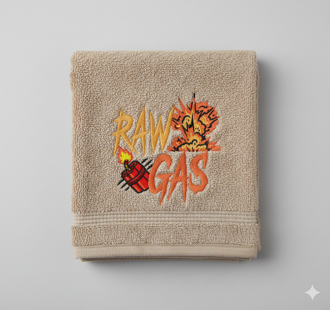 Raw Gas Embroidery Design - Dynamite Explosion Machine File - 8 Sizes 8 Formats