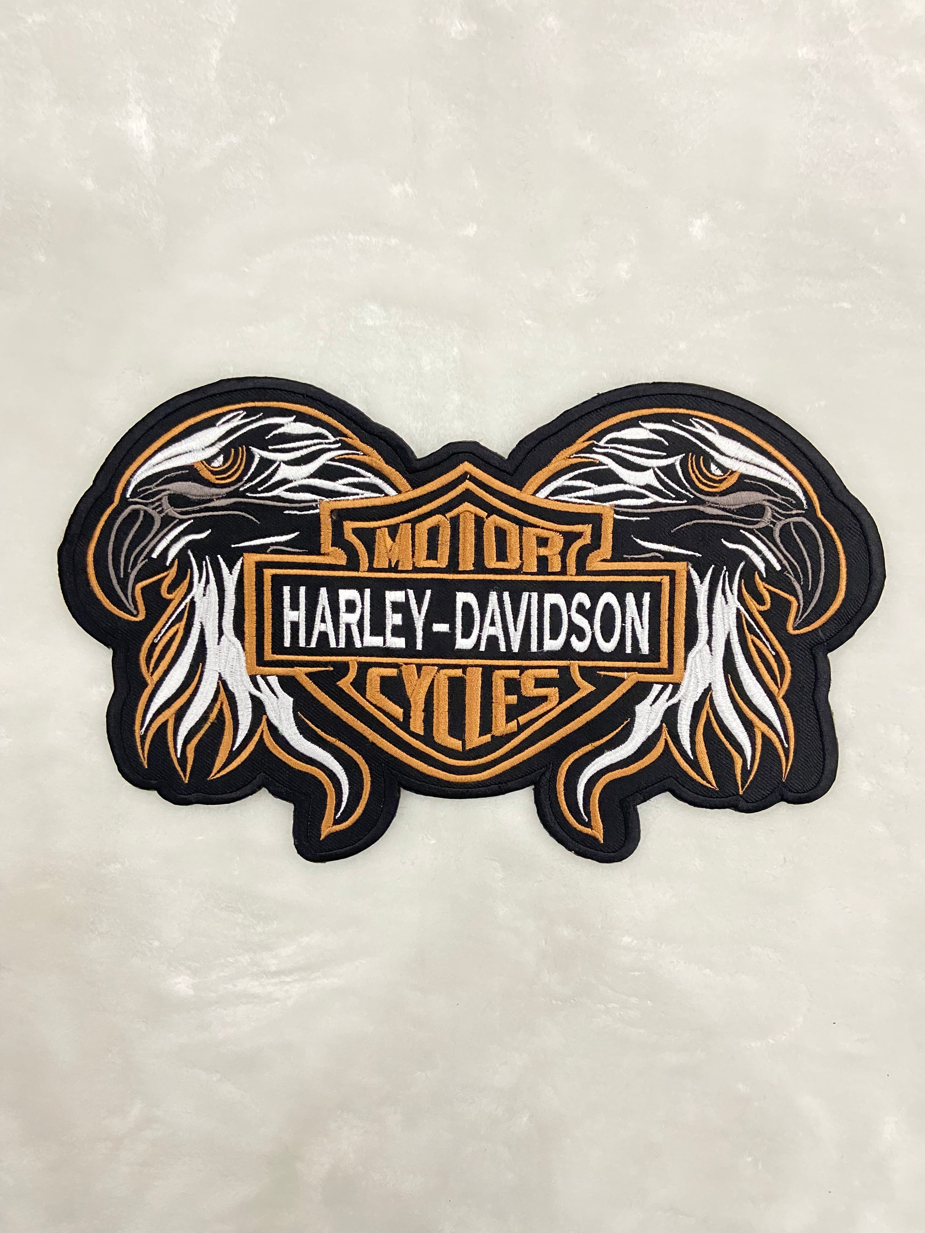 Double Eagle Harley-Davidson Embroidered Patch | Large 12-Inch Biker Vest Back Badge