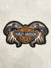Double Eagle Harley-Davidson Embroidered Patch | Large 12-Inch Biker Vest Back Badge