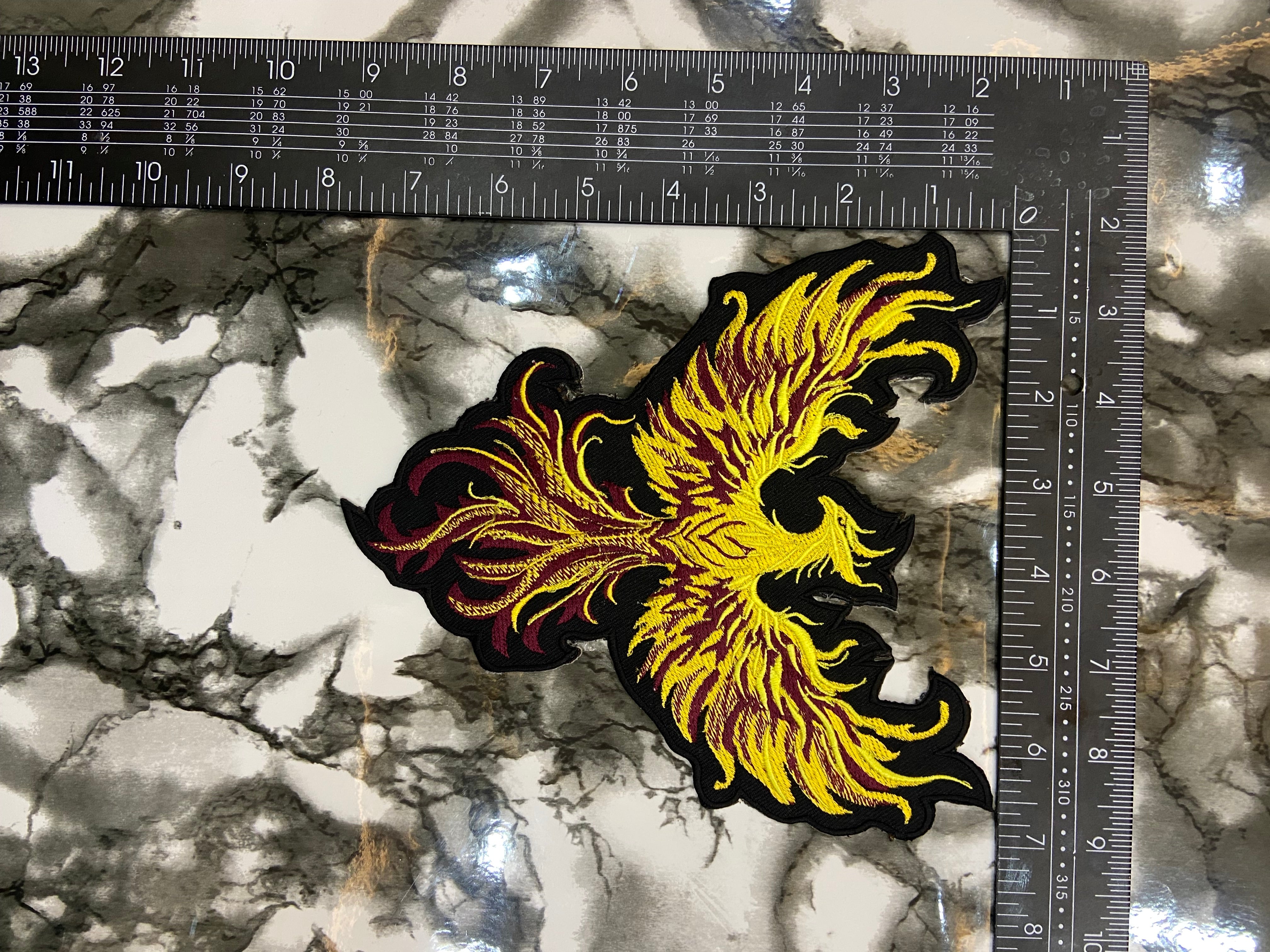 Golden Phoenix Rising Patch Set – Majestic Firebird Embroidered Applique