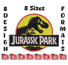 Jurassic World Dinosaur Logo - Machine Embroidery Digital File