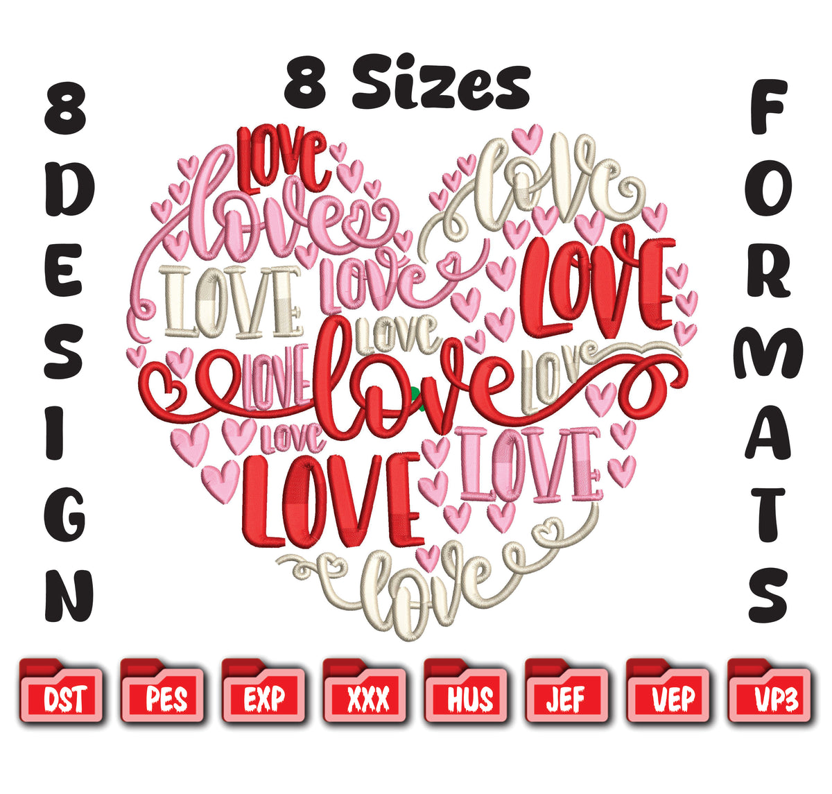 Eternal Love Hearts – Elegant Valentine’s Day Machine Embroidery