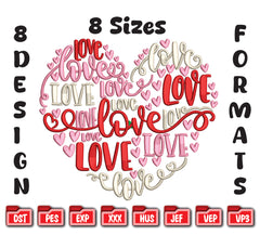 Eternal Love Hearts – Elegant Valentine’s Day Machine Embroidery