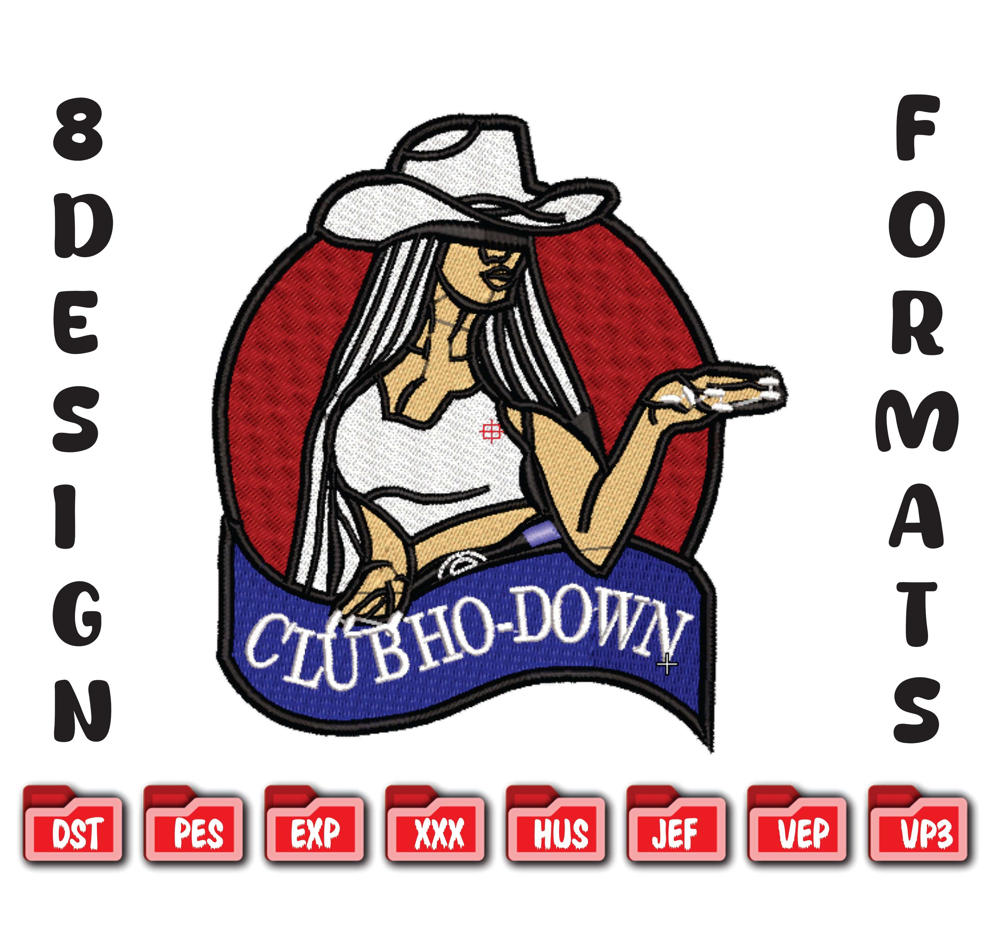 Cowgirl Club Ho-Down Embroidery, Sexy Western Girl Digital File
