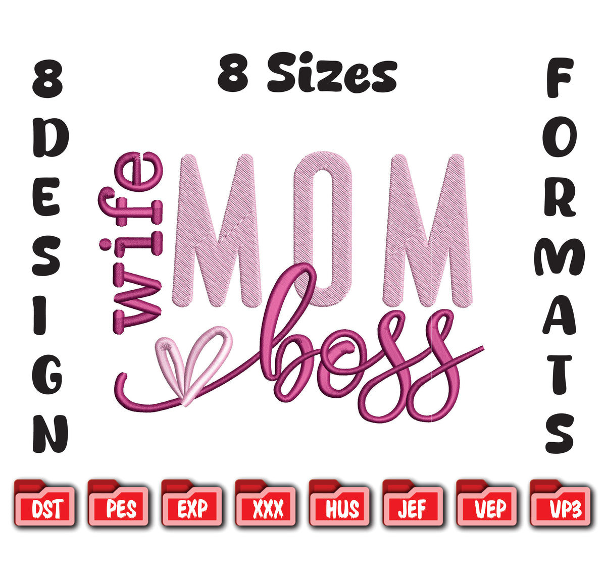 The Matriarch Collection: "Wife Mom Boss" Masterpiece Embroidery