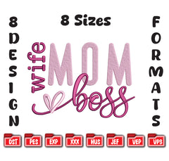 The Matriarch Collection: "Wife Mom Boss" Masterpiece Embroidery