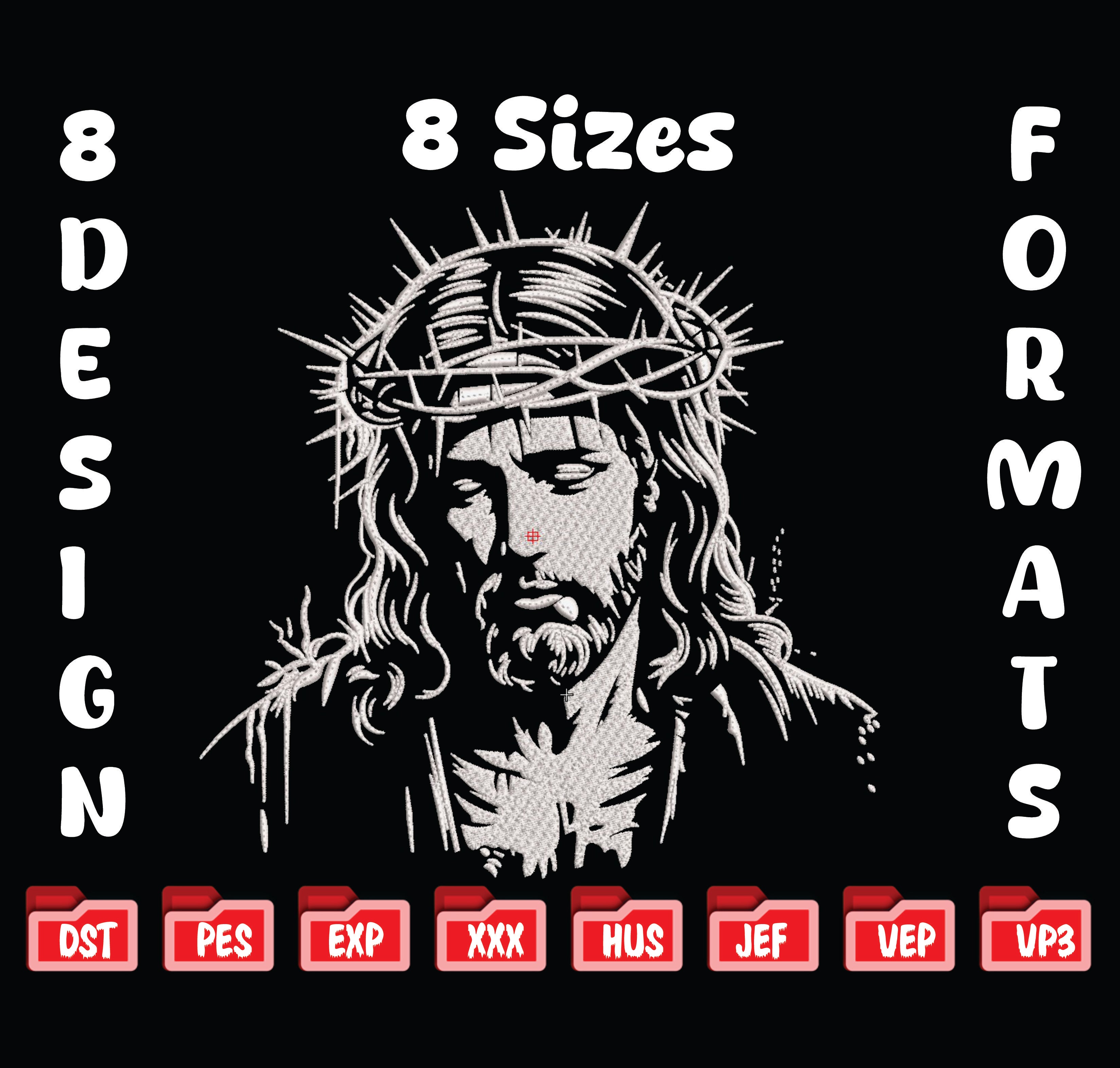 Jesus Crown of Thorns Embroidery, Christian Christ Machine File
