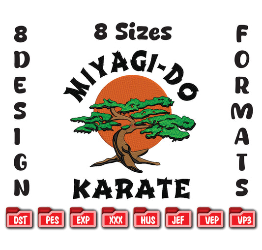 Miyagi-Do Karate Embroidery Design, Bonsai Tree Machine Embroidery File