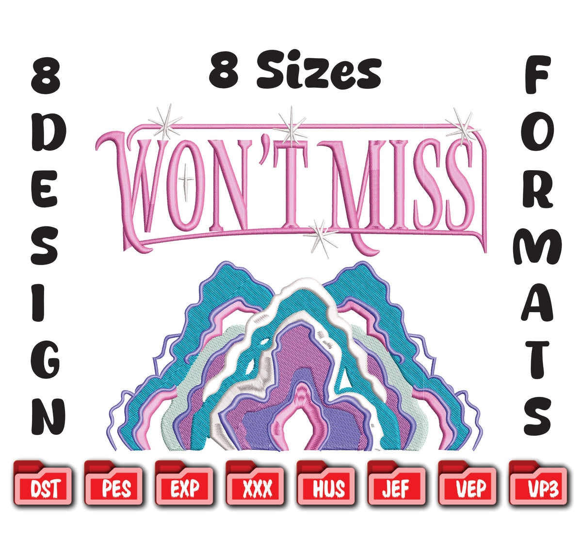 Kawaii Anime Girl Embroidery Design, Machine File (8 Sizes, DST, PES, EXP...)