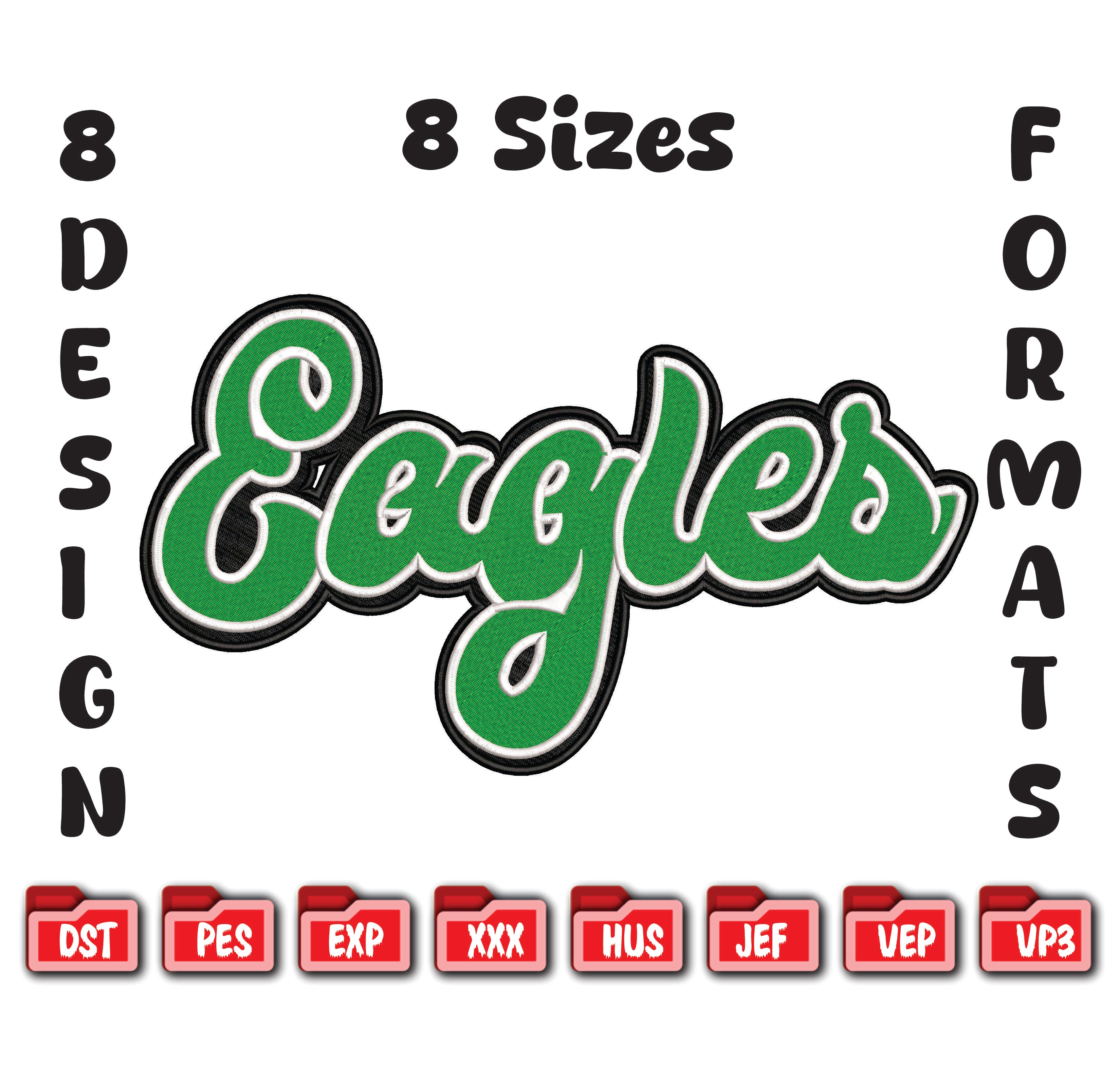 Eagles Script Machine Embroidery Design, Game Day Football Digital File