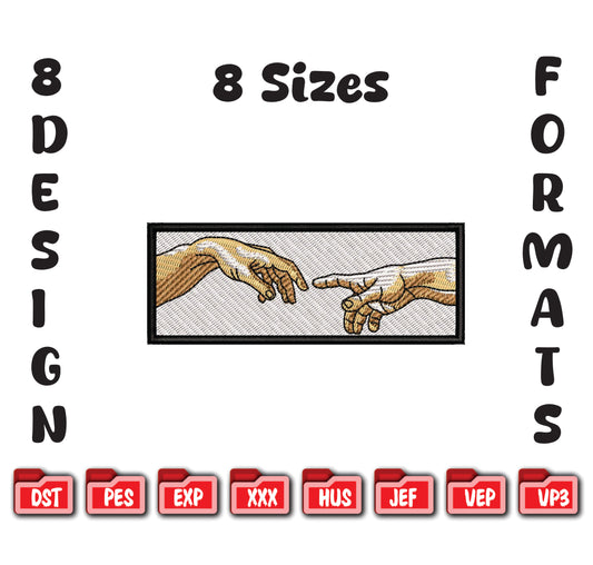 Creation of Adam Embroidery Design, Michelangelo Hands (Digital Download)