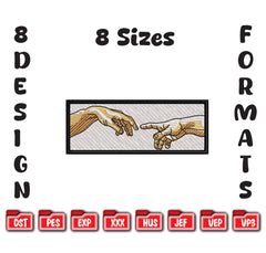 Creation of Adam Embroidery Design, Michelangelo Hands (Digital Download)
