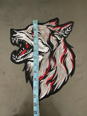 Howling Wolf Embroidery Patch: Large Biker Applique