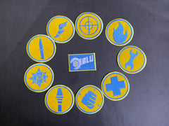 Team Fortress 2 BLU Uniform Set Patches Embroidery Iron On Sew Badge DIY Prop Costume TF2 Pyro Soldier Spy Scout Medic Engineer Heavy Sniper