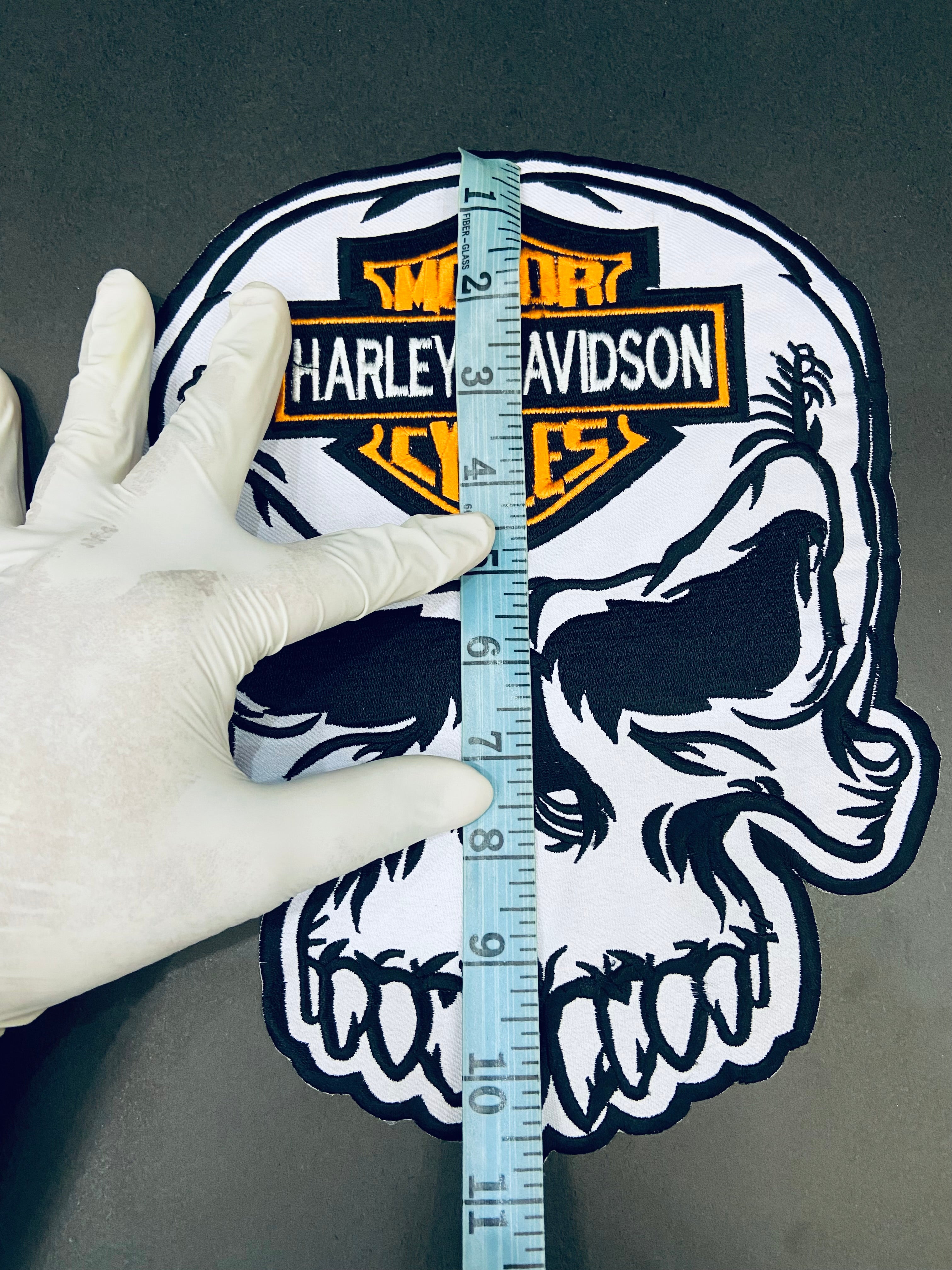 Skull Harley-Davidson High-Density Embroidery | 10-Inch Custom Jacket Back Patch