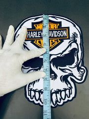 Skull Harley-Davidson High-Density Embroidery | 10-Inch Custom Jacket Back Patch