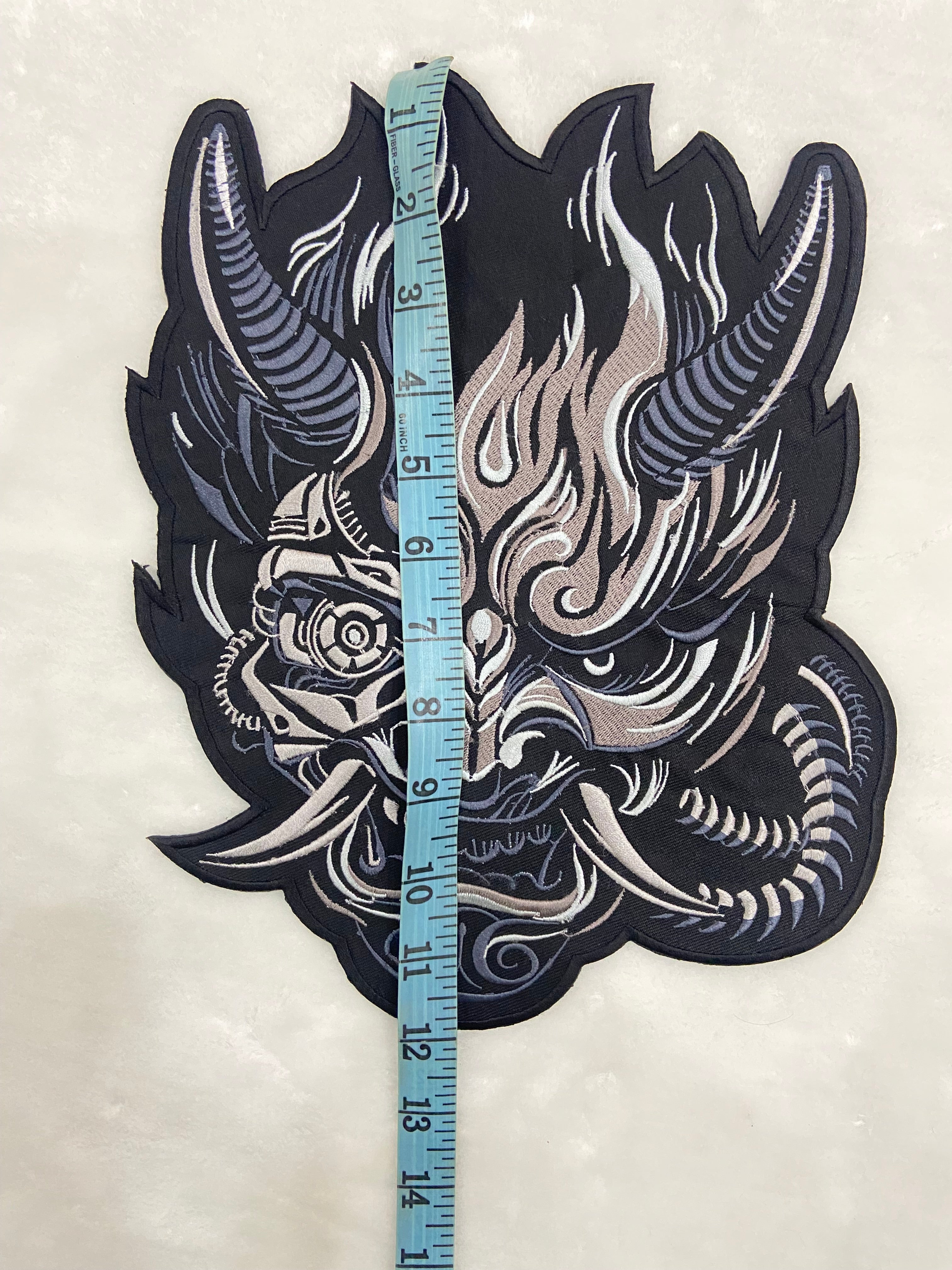 Cyberpunk Patch - Large 12 inch Oni Back Patch - Embroidered Cyberpunk Patches for JacketsCyberpunk patch, Oni patch, back patch,  battle jacket patch, Cyberpunk patches