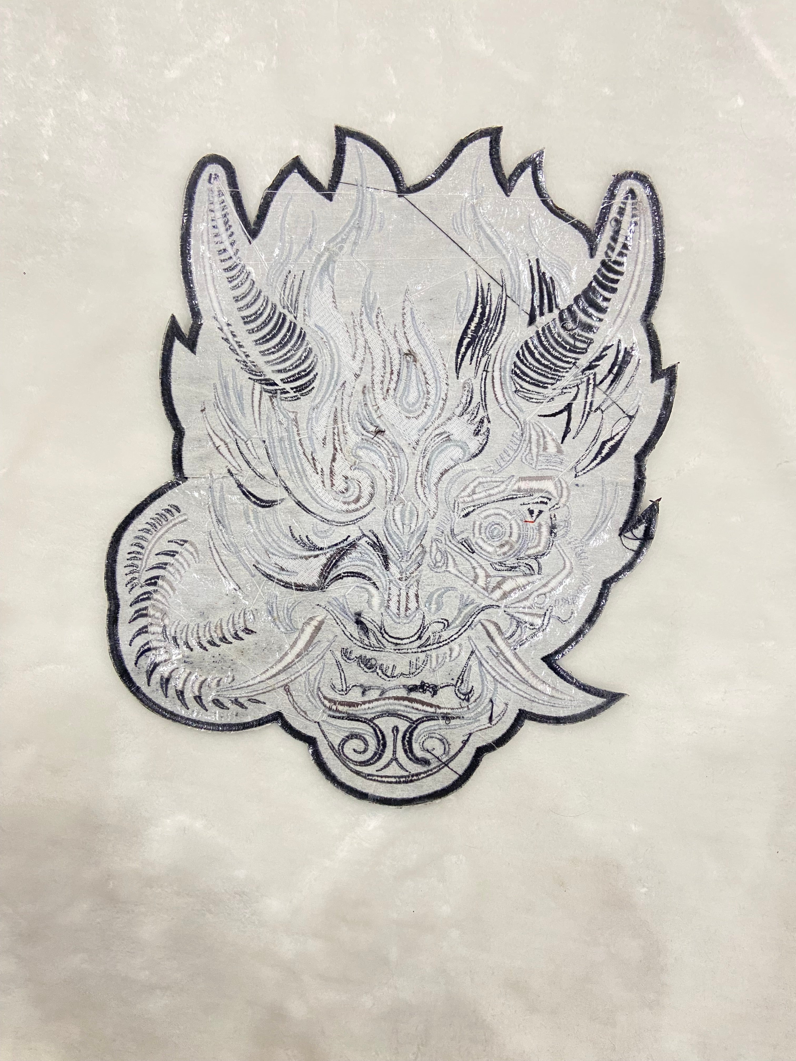 Cyberpunk Patch - Large 12 inch Oni Back Patch - Embroidered Cyberpunk Patches for JacketsCyberpunk patch, Oni patch, back patch,  battle jacket patch, Cyberpunk patches