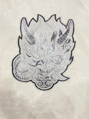 Cyberpunk Patch - Large 12 inch Oni Back Patch - Embroidered Cyberpunk Patches for JacketsCyberpunk patch, Oni patch, back patch,  battle jacket patch, Cyberpunk patches