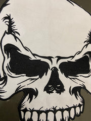 Large Skull Biker Patch: Embroidered Iron-On Vest Applique