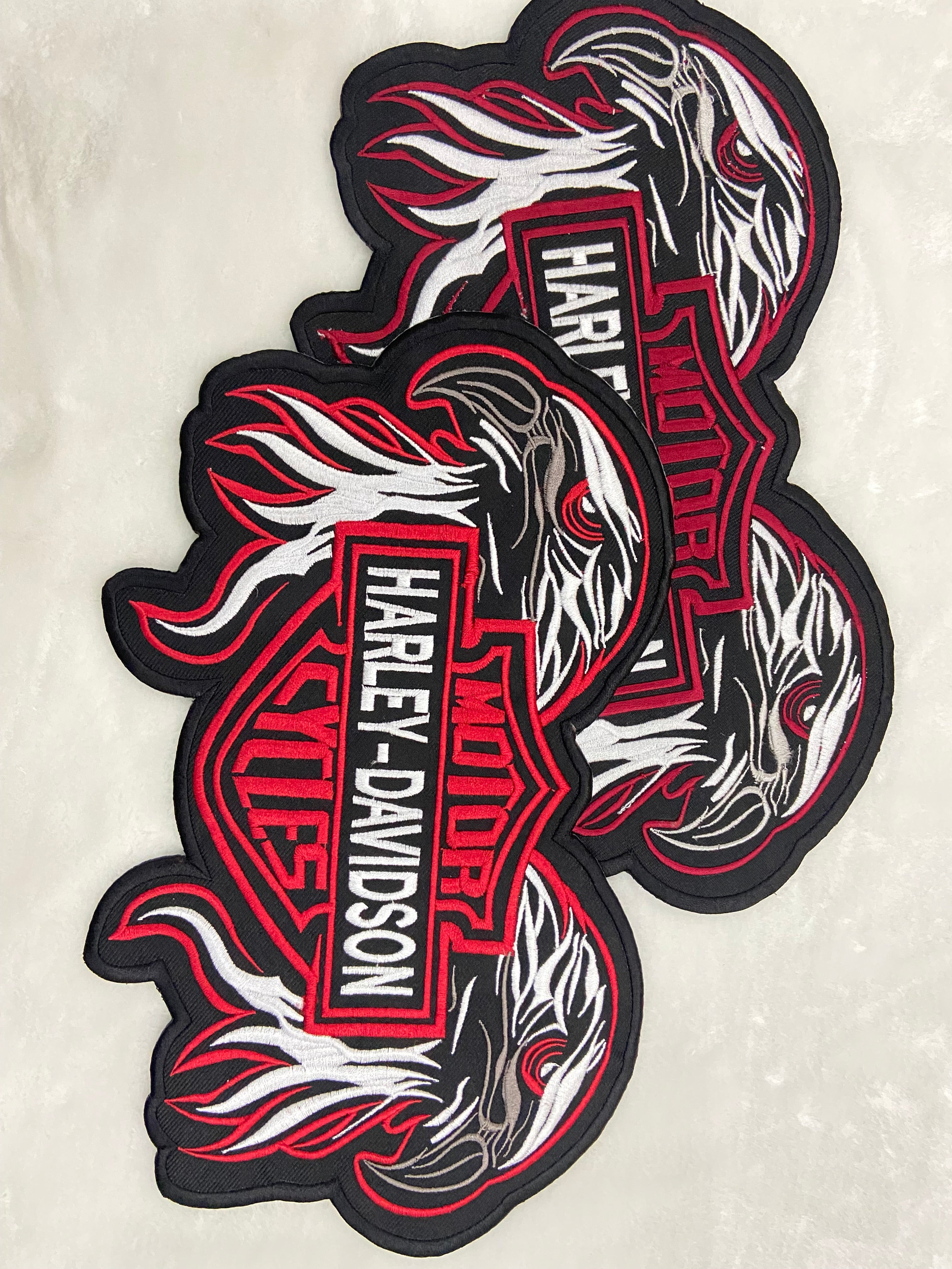 Double Eagle Harley-Davidson Embroidered Patch | Large 12-Inch Biker Vest Back Badge