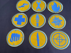 Team Fortress 2 BLU Uniform Set Patches Embroidery Iron On Sew Badge DIY Prop Costume TF2 Pyro Soldier Spy Scout Medic Engineer Heavy Sniper