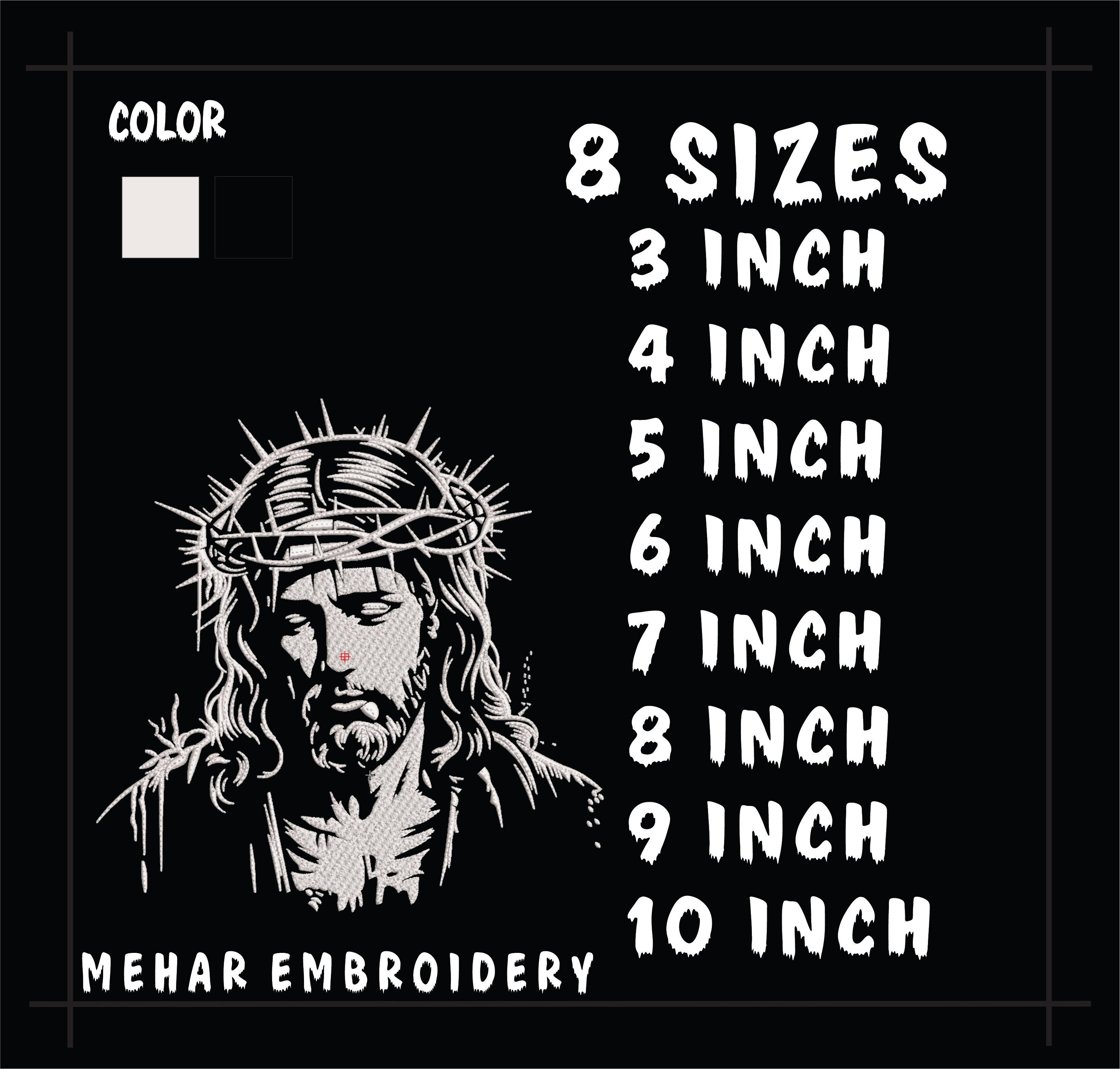 Jesus Crown of Thorns Embroidery, Christian Christ Machine File