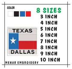 Texas Dallas Flag Embroidery Design, Lone Star State Digital Pattern, Instant Download Files