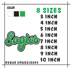 Eagles Script Machine Embroidery Design, Game Day Football Digital File