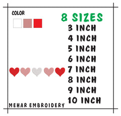 Rainbow Heart Row – Vibrant Valentine’s Day Embroidery Design