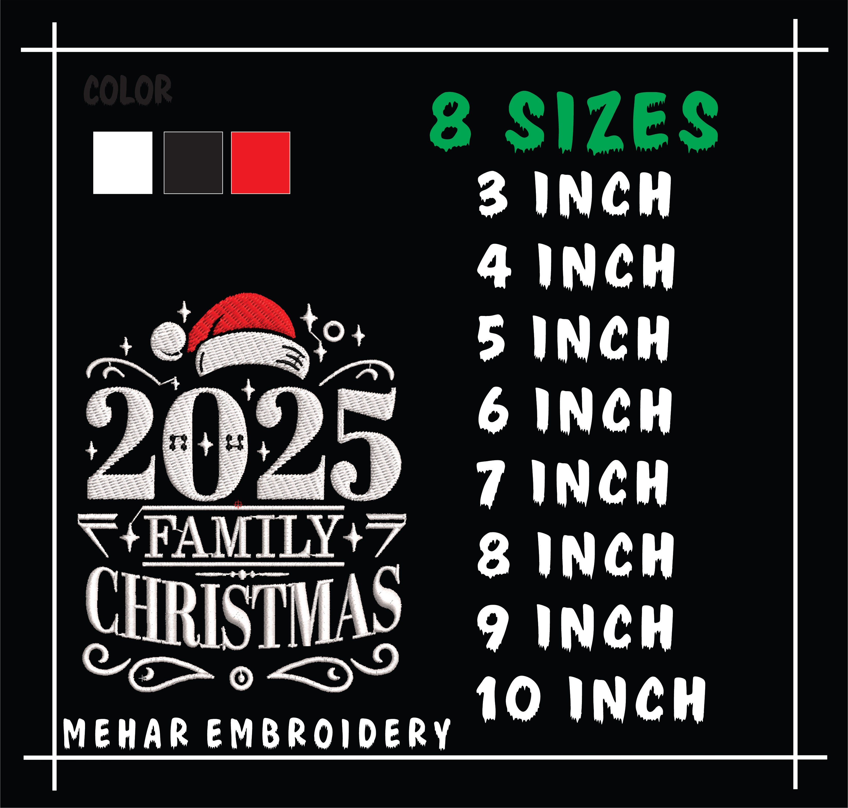 Christmas 2025 Embroidery Design, Embroidery Machine File