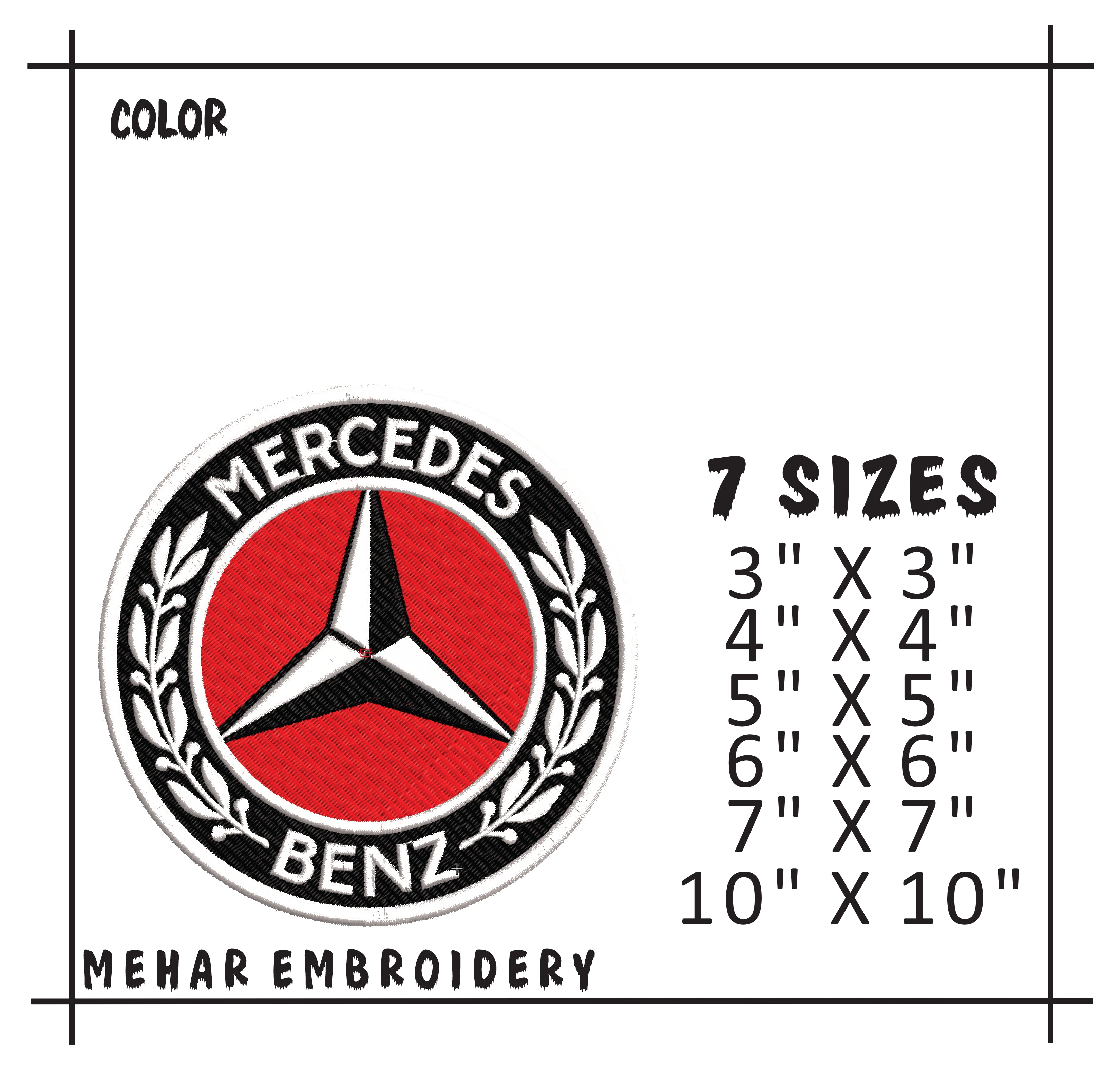 Mercedes-Benz Logo Embroidery Design, Automotive Enthusiast (Digital File)