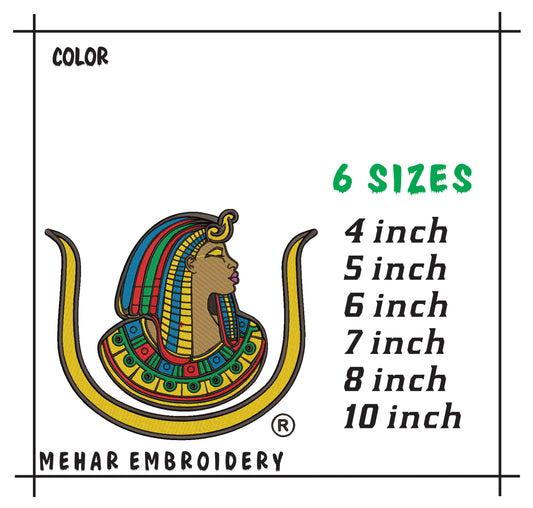 Egyptian Queen Embroidery Design, Nefertiti Goddess Digital File, African Queen Pattern