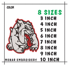 White Bulldog Embroidery Design, Bull Dog Mascot Digital File