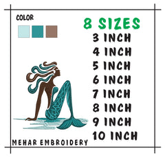 Mermaid Embroidery Design, Nautical Sea Goddess Machine Embroidery File