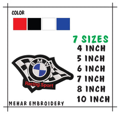 BMW Racing Sport Embroidery, Checkered Flag Digital File