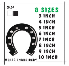 Horseshoe Embroidery Design, Lucky Horse Shoe Digital File, 8 Sizes 8 Formats