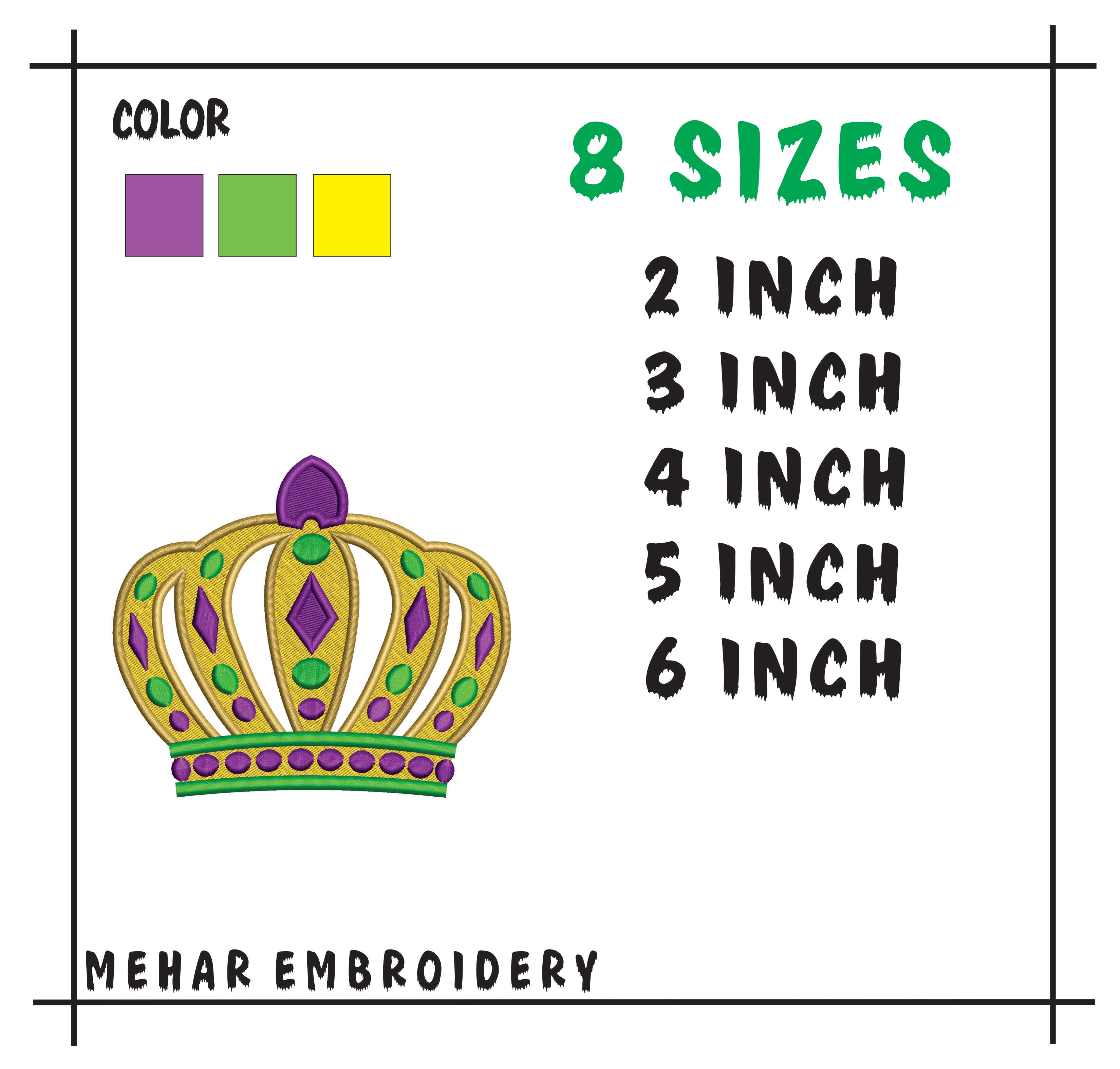 Mardi Gras Embroidery Bundle, Carnival Mask Crown Digital File, Festive Designs
