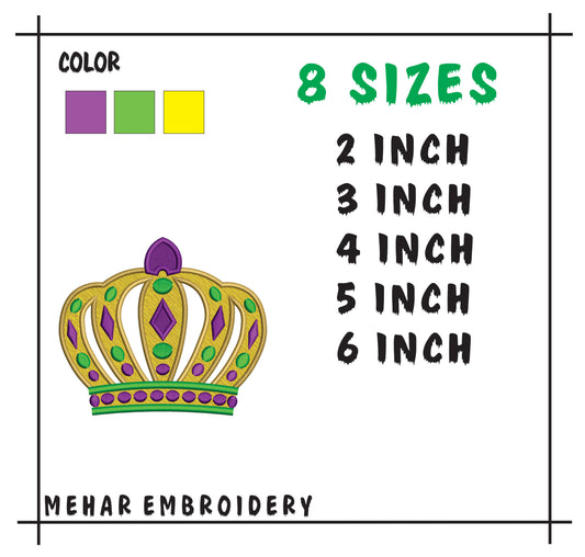 Mardi Gras Embroidery Bundle, Carnival Mask Crown Digital File, Festive Designs